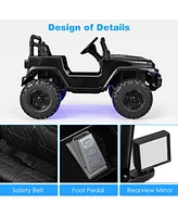 Hongge 12V Kids Ride-On Jeep with Remote Control, Music Player, and Safety Belt