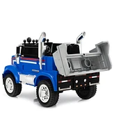 Sugift 12V Licensed Freightliner Kids Ride On Truck Car with Dump Box and Lights -Blue