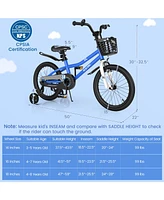 Sugift 18 Feet Kids Bike with Removable Training Wheels-Navy