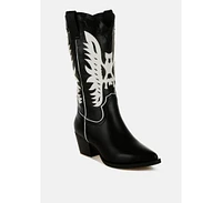 London Rag Thistle Winged Patchwork Cowboy Boots