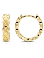 Devata Signature 13mm Hoop Earrings in 14K Gold, approx. 3.4 grams