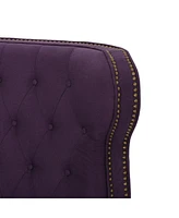 Accented Push Back Recliner Chair With Rolled Arms In Plum, Enjoy Cocooning Comfort