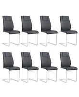 Streamdale Furniture Modern Dining Chairs with Faux Leather Padded Seat Dining Living Room Chairs Upholstered Chair with Metal Legs Design for Kitchen