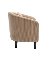 Living Room Accent Barrel Chair, Century Modern Style Decorative Chair, Armchair for Living Room with Thick Cushions and Pillows, Comfy Single Sofa Ch
