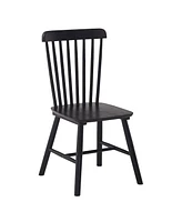 4 pieces of dining chair, black, rubber wood material, dining chair, solid wood chair, solid wood dining table chair, living room chair, simple and na