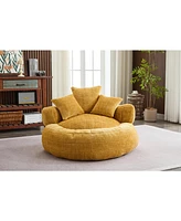 Streamdale Furniture Foam Bean Bag Chairs for Adults/Teens with Filling, Bean Bag Lazy Sofa with Ultra Soft Chenille Cover, Round Bean Bag, Indoor & O