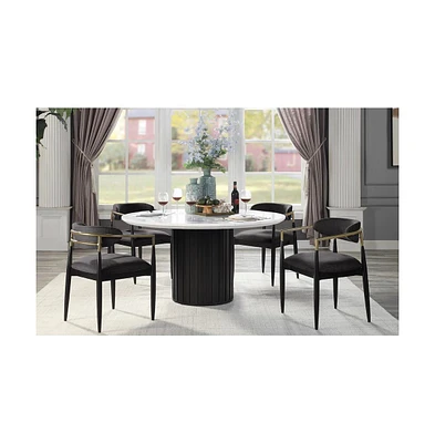 Streamdale Furniture Jaramillo Side Chair (Set-2), Black Fabric & Black Finish