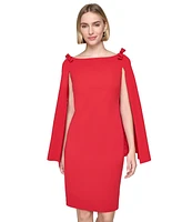 Karl Lagerfeld Paris Women's Bow-Shoulder Cape Dress