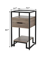 gaomon Nightstand Set of 2, Bed Side Table with Drawer, End Table for Bedroom