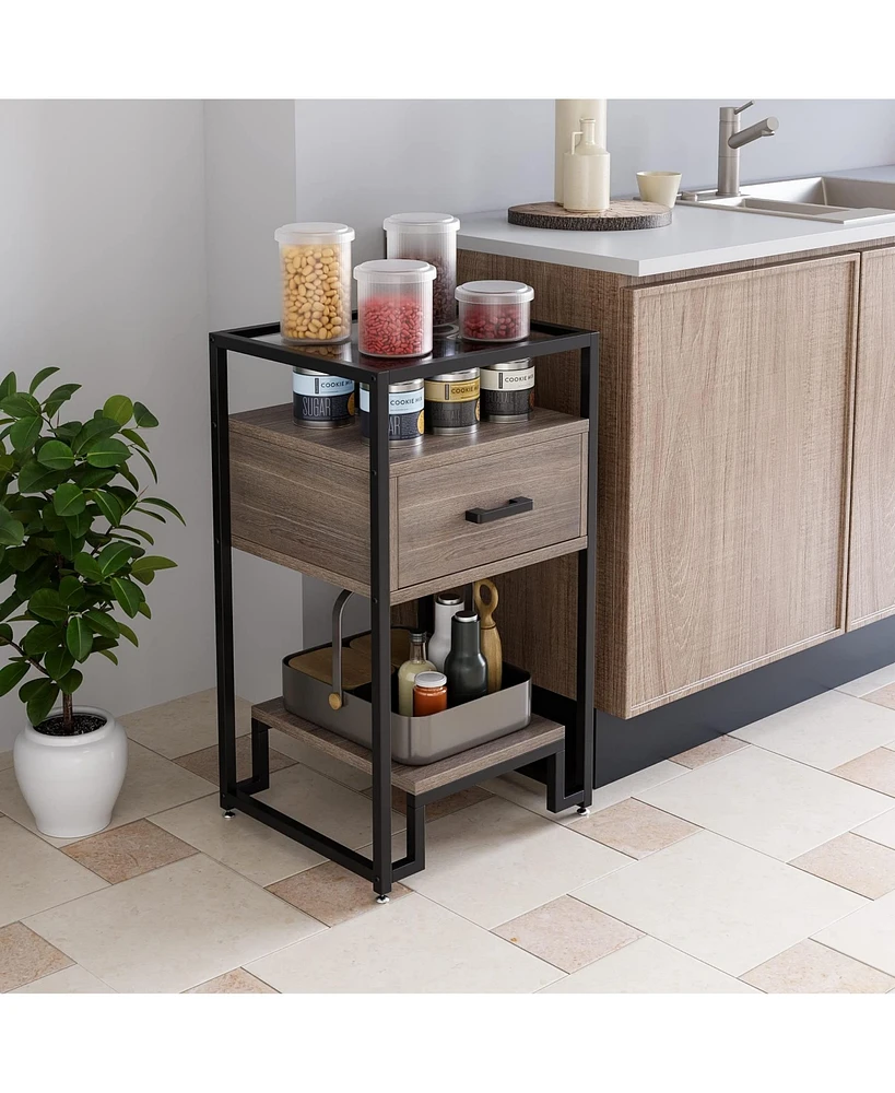 gaomon Nightstand Set of 2, Bed Side Table with Drawer, End Table for Bedroom