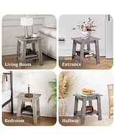 gaomon Side Table, End Table, Nightstand, 2-Tier Storage Shelf, Entryway Table, Sofa Table