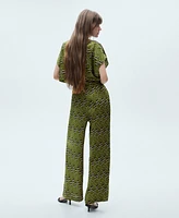 Mango Women's Printed Satin Jumpsuit