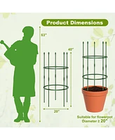 Sugift 3-Pack Garden Trellis 60 Inch Tall Plant Support Stands with Clips and Ties-s