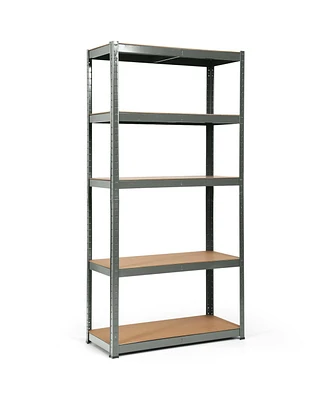 Sugift 72 Inch Storage Rack with 5 Adjustable Shelves for Books Kitchenware-Gray