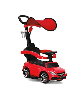 Sugift 3-in-1 Mercedes Benz Ride-on Toddler Sliding Car-Red