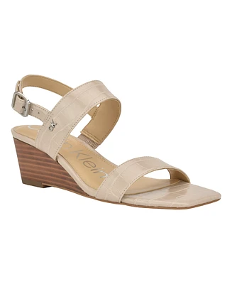 Calvin Klein Women's Kayor Strappy Open Toe Wedge Sandals