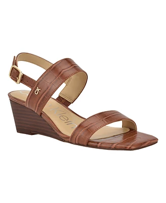 Calvin Klein Women's Kayor Strappy Open Toe Wedge Sandals