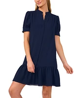 CeCe Women's Open Collar Hidden Placket Dress