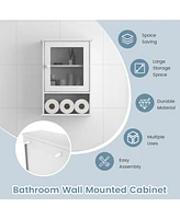 Sugift Bathroom Wall Mounted Adjustable Hanging Storage Medicine Cabinet-White