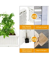 Sugift 48 Inch Raised Garden Bed Planter for Flower Vegetables Patio-White