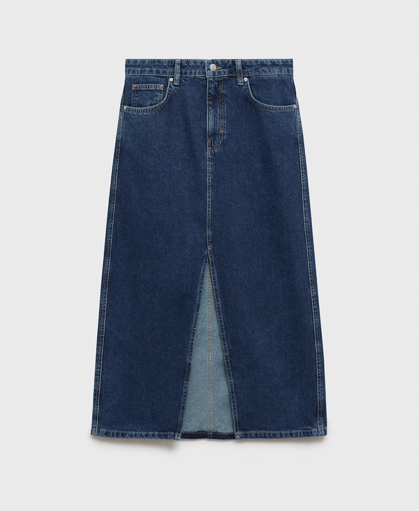 Mango Women's Denim Midi-Skirt