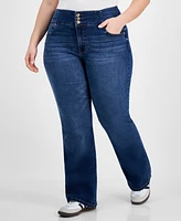 Celebrity Pink Trendy Plus High-Rise Curvy Bootcut Jeans