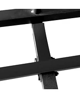 Sugift Industrial Bed Frame with Rustic Headboard and Footboard-Full Size
