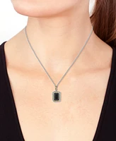 Effy Onyx Rope-Framed 18" Pendant Necklace in Sterling Silver & 14k Gold-Plate