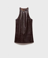 Mango Women's Leather-Effect Sleeveless Dress