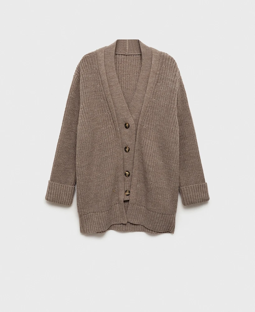 Mango Women's Buttons Detail Oversized Cardigan