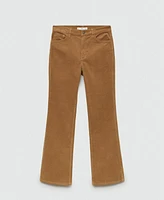 Mango Women's Flare Crop Corduroy Pants