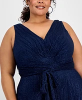 Alex Evenings Plus Sleeveless V-Neck A-Line Gown