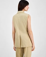 Anne Klein Women's Peak-Lapel Long Vest