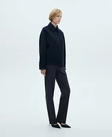 Mango Women's Chalk-Stripe Straight Trousers