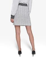 Karl Lagerfeld Paris Women's Two-Tone Tweed Skirt