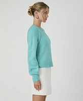 French Connection Women's Braided-Trim Fluffy-Knit Sweater