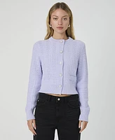 French Connection Women's Metallic Tweed Knit Cardigan