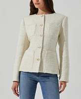 Astr the Label Women's Sarae Collarless Button-Front Jacket