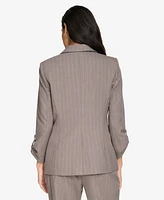 Calvin Klein Women's Pinstripe One-Button Blazer