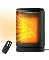 Sugift 1500W Electric Oscillation Table Space Heater ,Thermostat Portable Heater with 1-12h Timer and Remote for Office Home