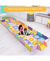 Hongge 75 Pieces Baby Foam Interlocking Play Mat with Fence with Detachable Numbers