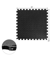 Hongge 12-Piece Puzzle Interlocking Flooring Mat with Anti-Slip and Waterproof Surface