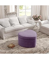 Rustic Manor Oskar Velvet Storage Ottoman