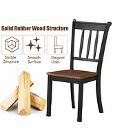 Sugift 2 Pieces Solid Whitesburg Spindle Back Wood Dining Chairs