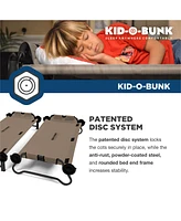 Disc-o-Bed Kid-o-Bunk Benchable Double Toddler Bed with Storage Organizers, Tan