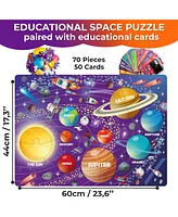 Quokka 70 Pcs Jigsaw Puzzles for Kids Ages 4-6 - 400+ Facts on 50 Flashcards