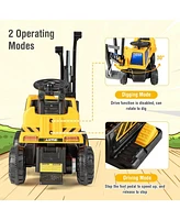 Hongge Kids Astm Certificated Powered Ride On Bulldozer with Front Digger Shovel