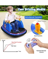 Hongge 12V Electric Kids Ride On Bumper Car with Flashing Lights for Toddlers