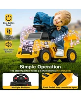 Hongge 6V Electric Licensed Caterpillar Construction Vehicle with One-Button Start