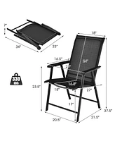 Sugift 4-Pack Patio Folding Chairs Portable for Outdoor Camping-Black